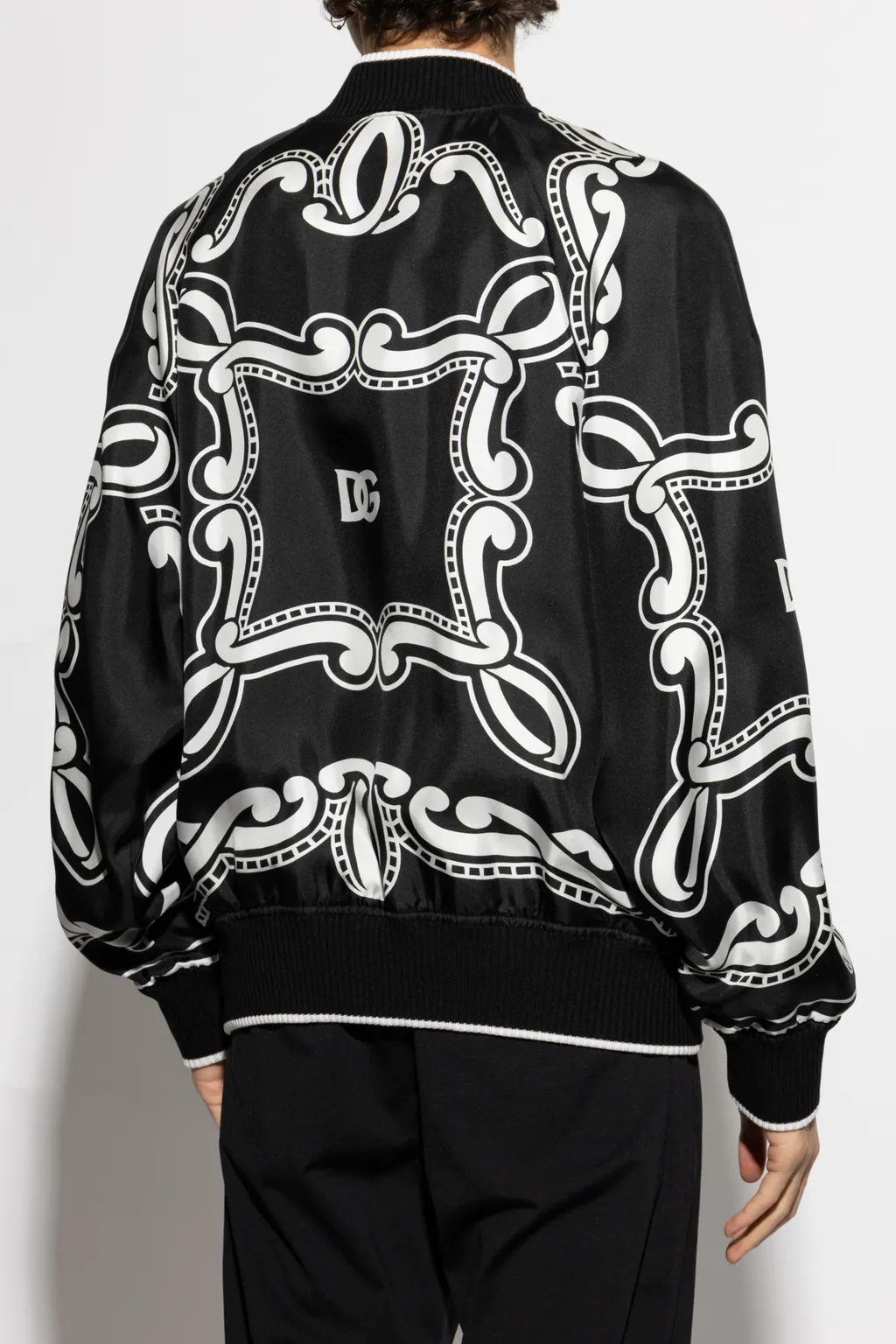 Bandana Printed Zipped Bomber Jacket