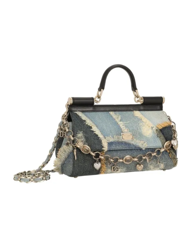 Medium Patchwork Denim Sicily Handbag