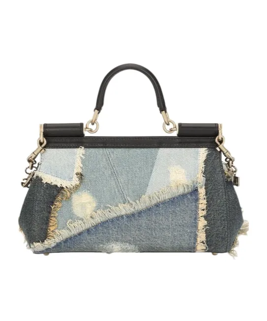 Medium Patchwork Denim Sicily Handbag