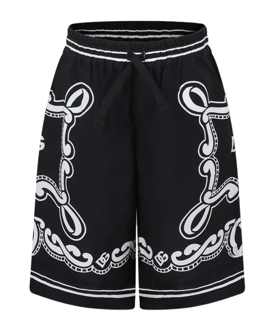 Bandana-Printed Drawstring Shorts