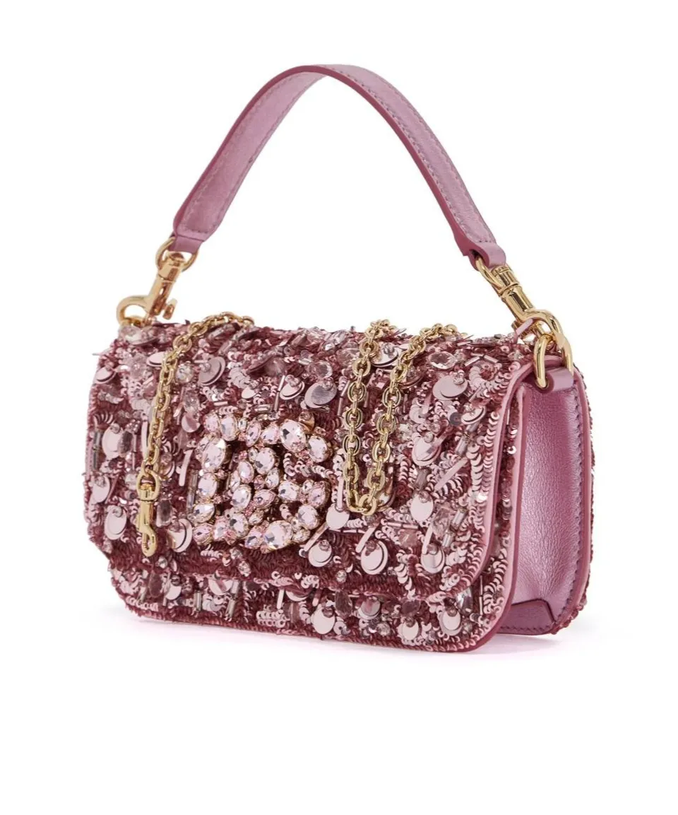 All-Over Embellished Foldover Top Crossbody Bag