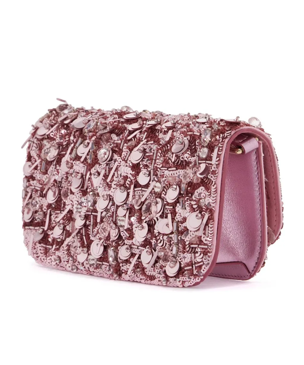 All-Over Embellished Foldover Top Crossbody Bag