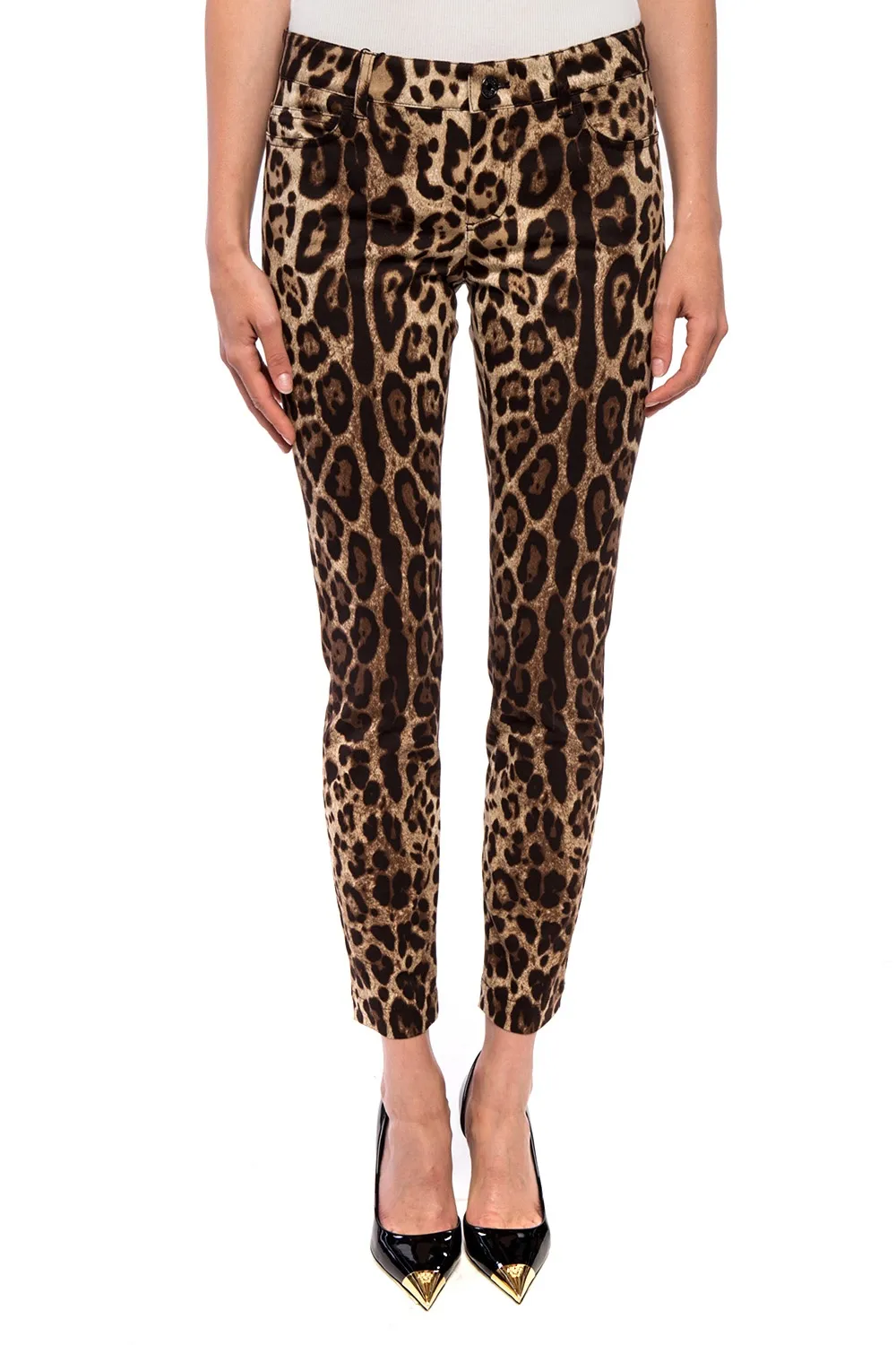 Leopard Print Cropped Trousers