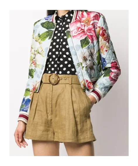 Floral Print Bomber Jacket