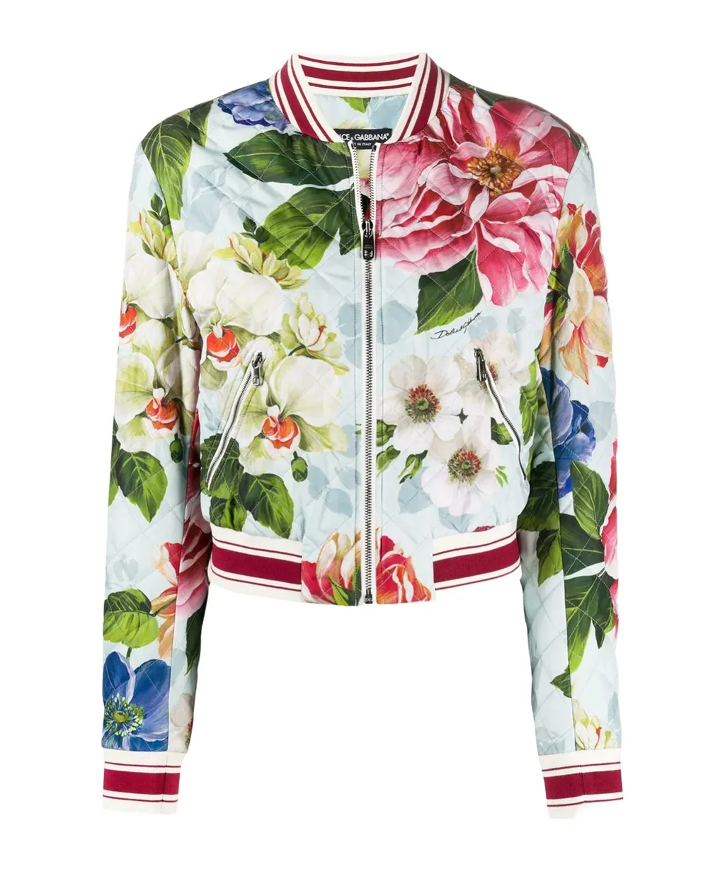 Floral Print Bomber Jacket