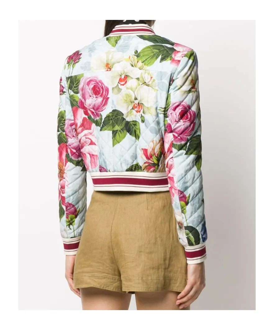 Floral Print Bomber Jacket