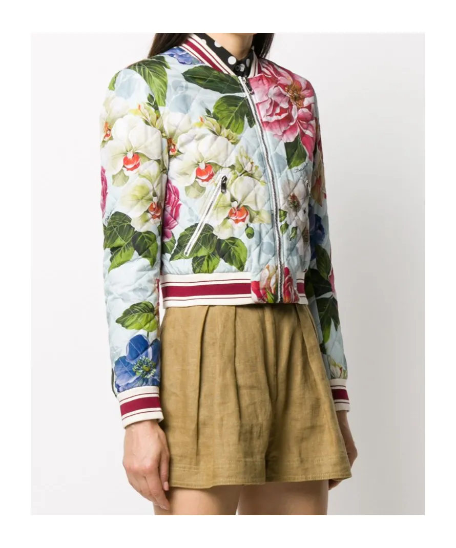 Floral Print Bomber Jacket