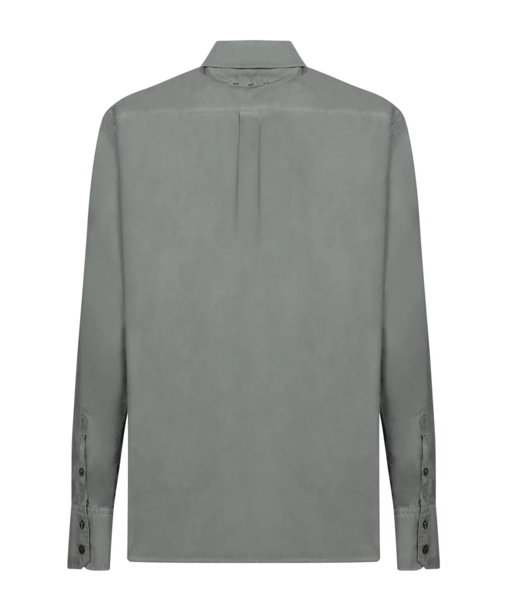 Logo Patch Cruved Hem Shirt