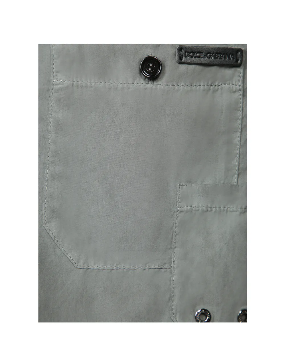 Logo Patch Cruved Hem Shirt