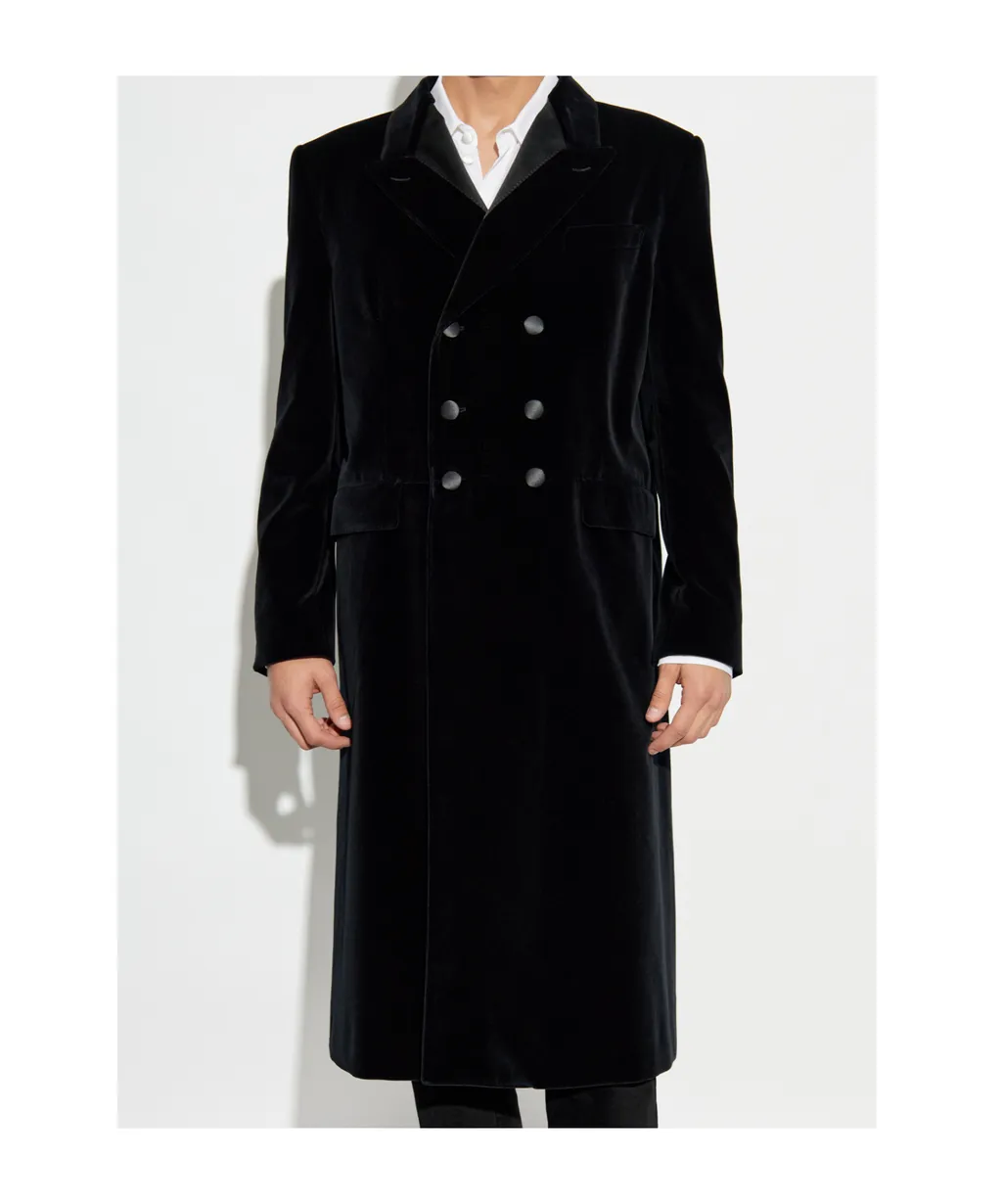 Satin Detailed Velvet Coat