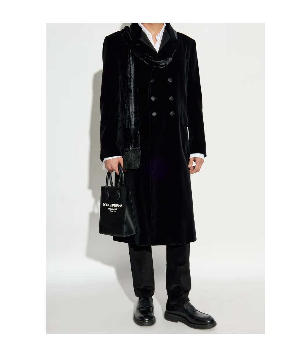 Satin Detailed Velvet Coat