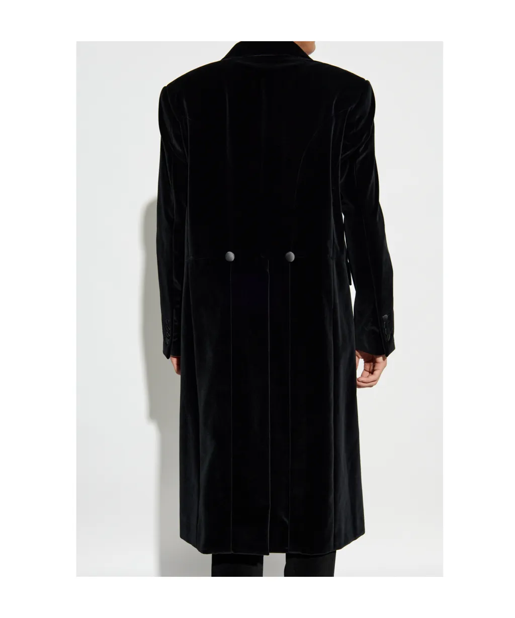 Satin Detailed Velvet Coat