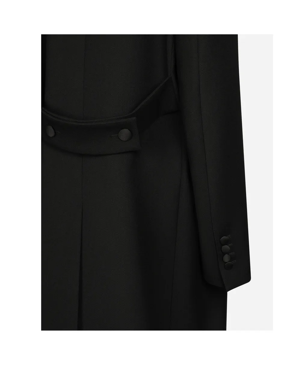 Long Double-Breasted Tuxedo Coat