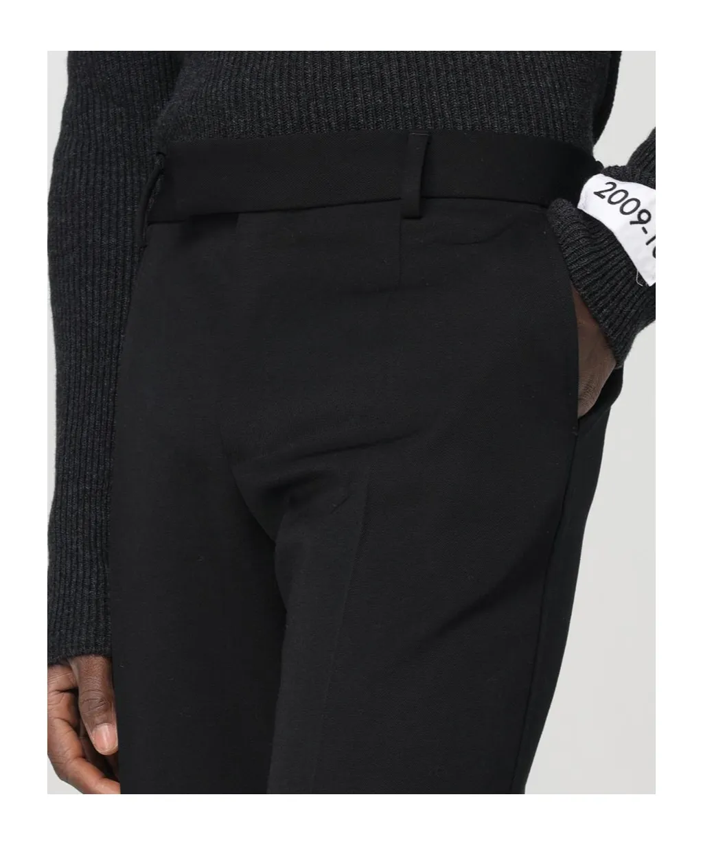 Straight Leg Turn-Up Hem Trousers