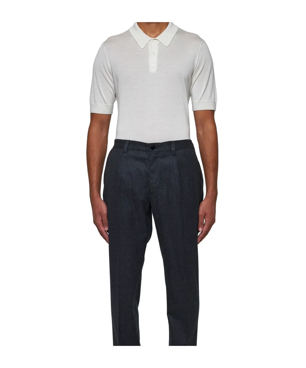 Short Sleeved Knitted Polo Shirt
