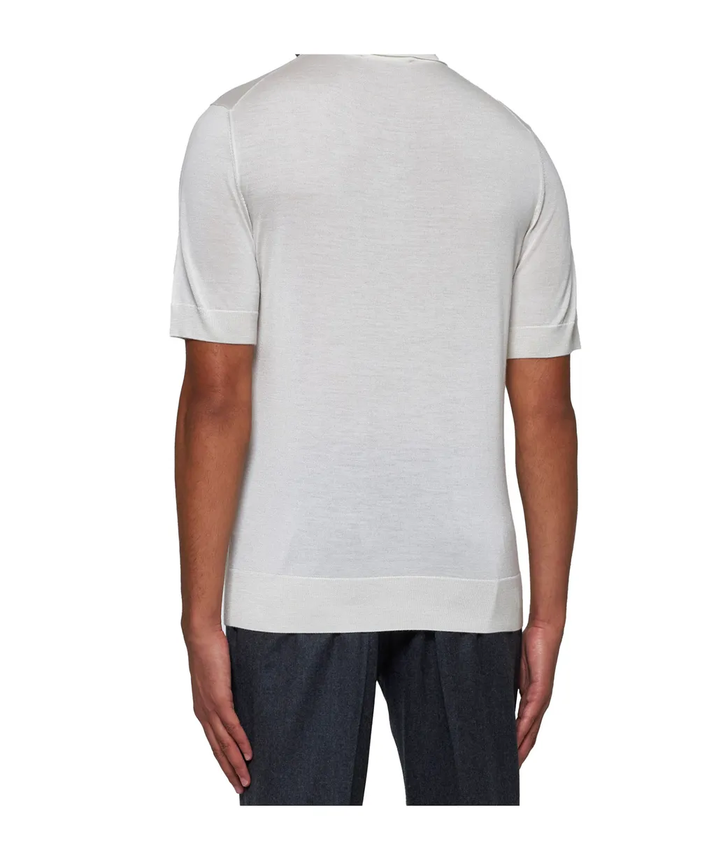Short Sleeved Knitted Polo Shirt