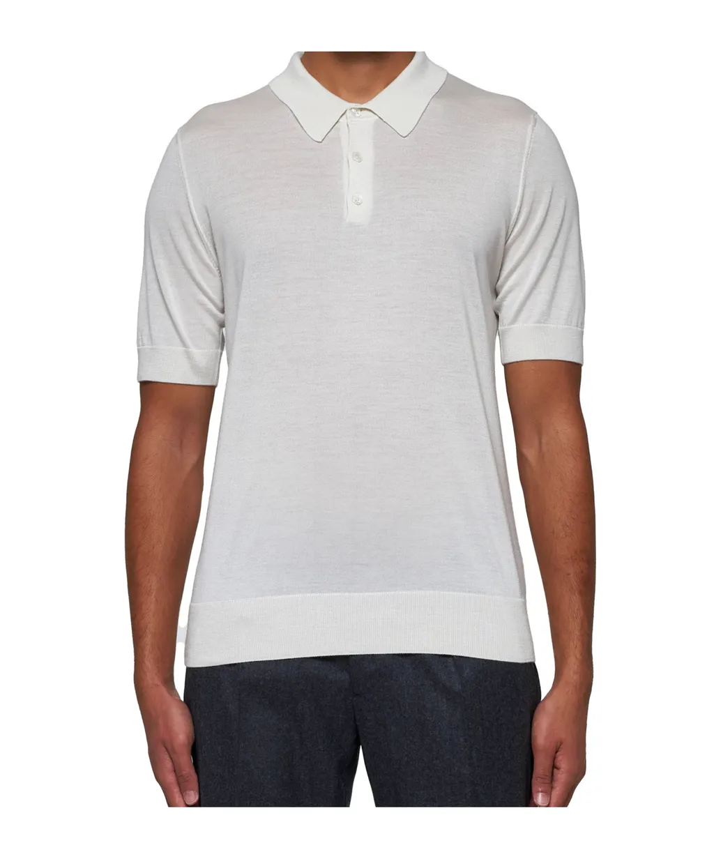 Short Sleeved Knitted Polo Shirt