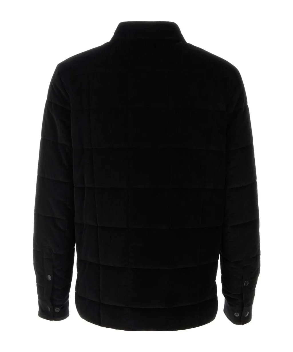 Logo Patch Padded Corduroy Jacket