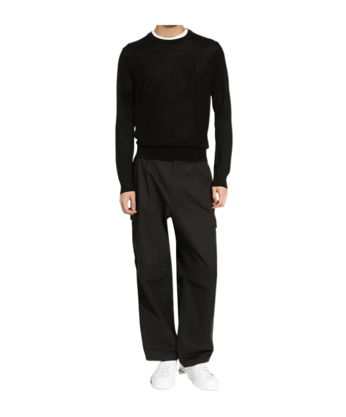 Logo Embroidered Round-Neck Sweater
