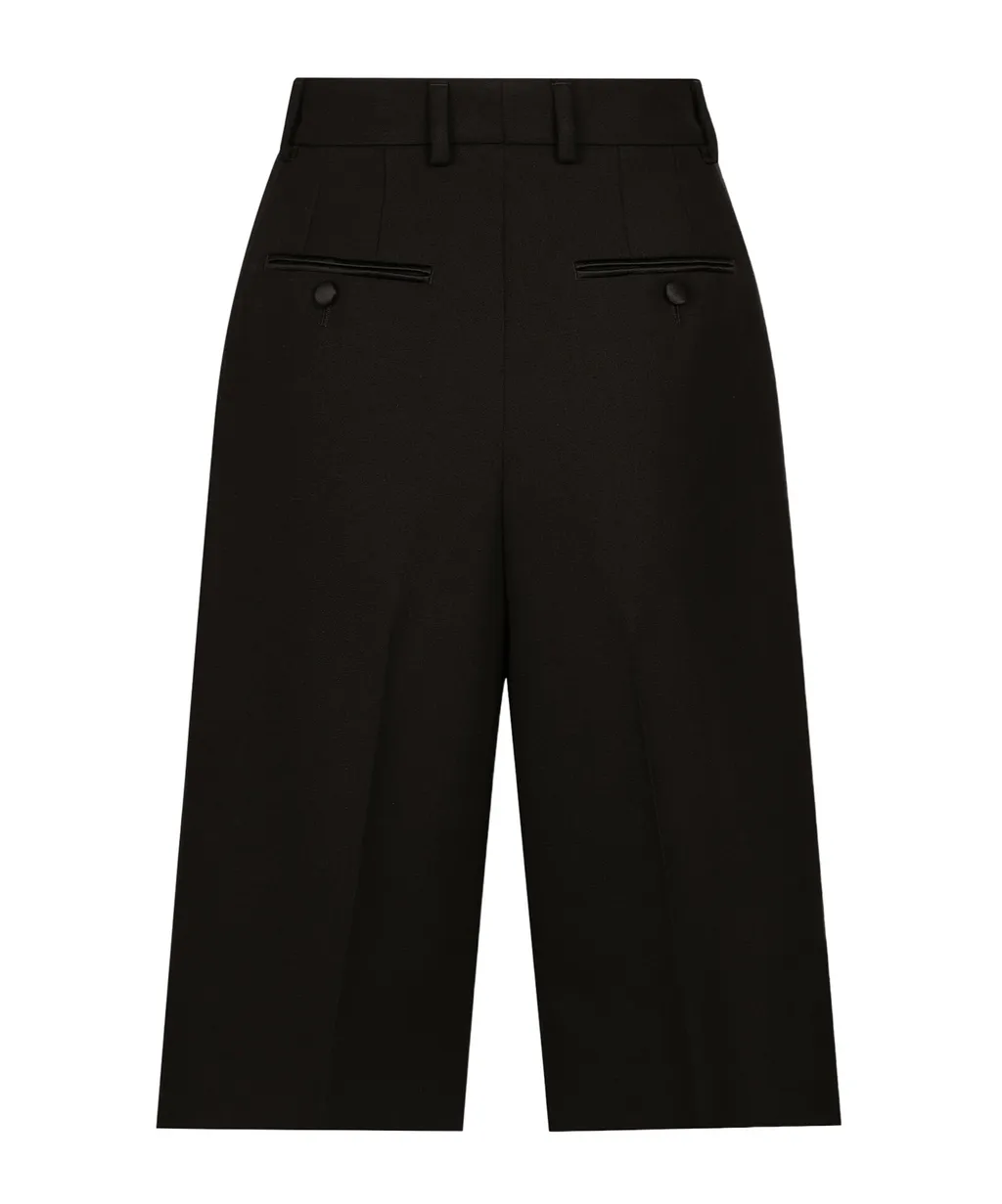 Gabardine Tuxedo Bermuda Shorts
