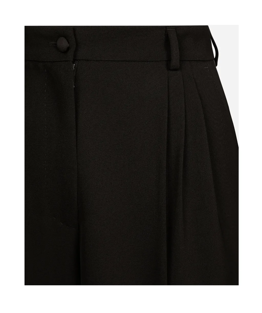 Gabardine Tuxedo Bermuda Shorts