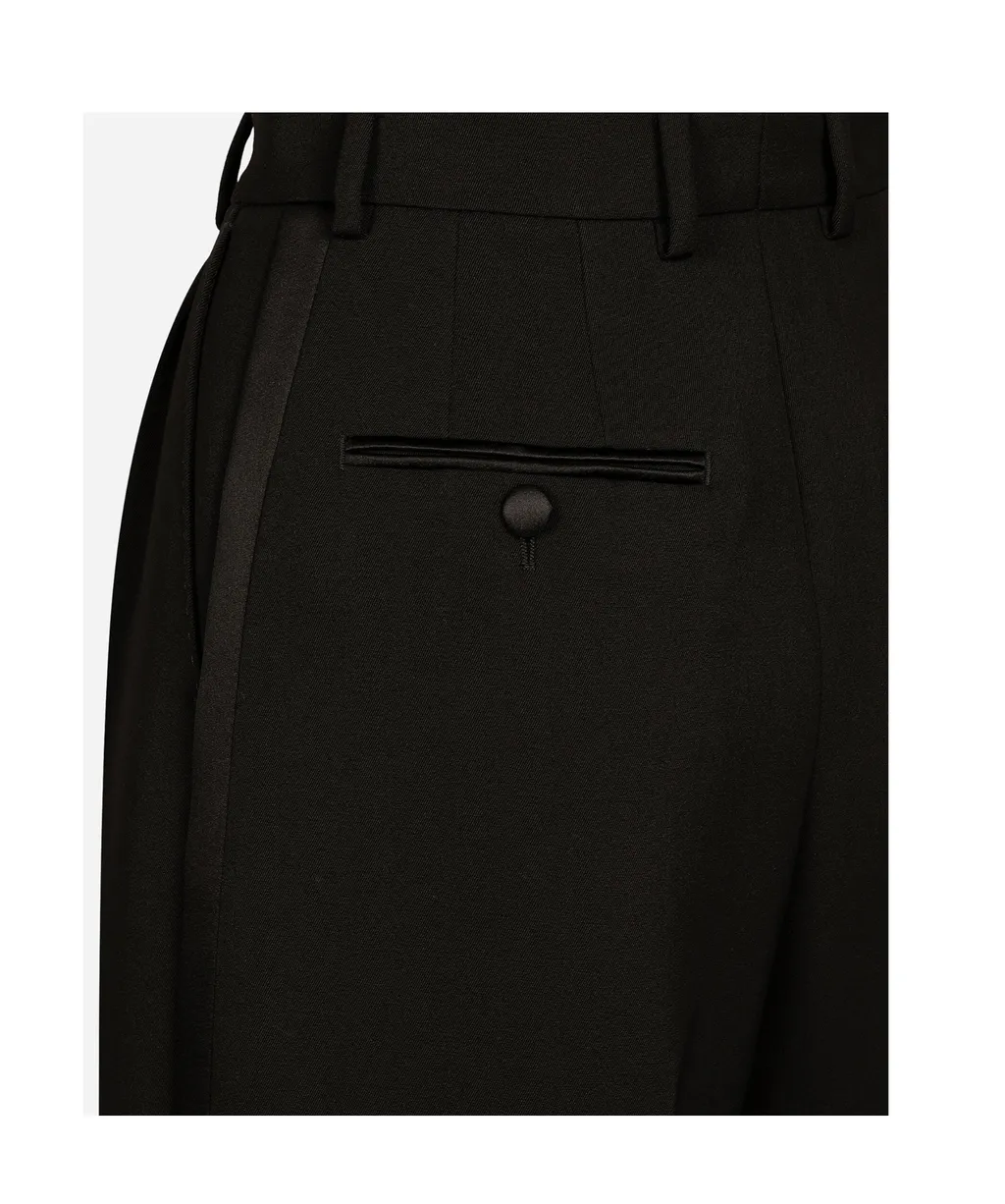 Gabardine Tuxedo Bermuda Shorts