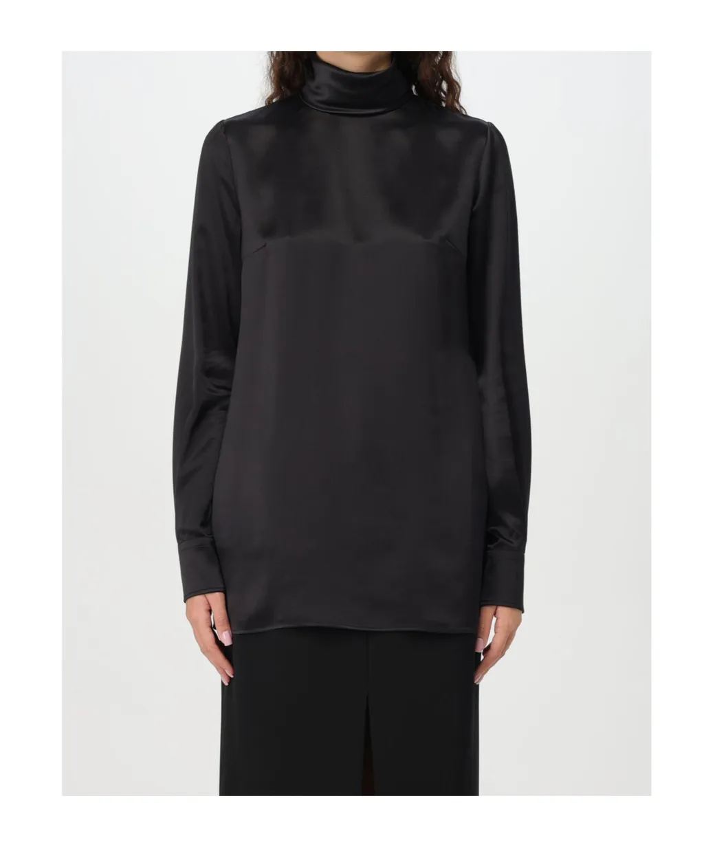 High Neck Satin Blouse