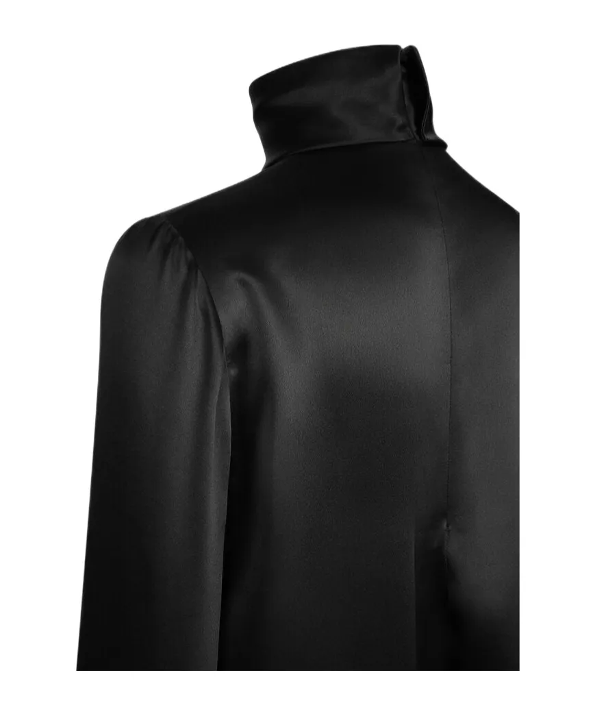 High Neck Satin Blouse