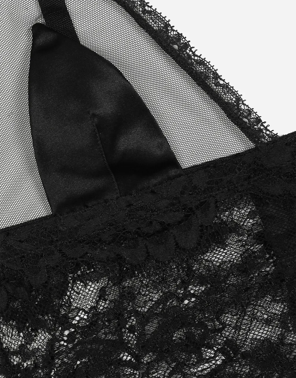 Lace Detailed Satin Bralette