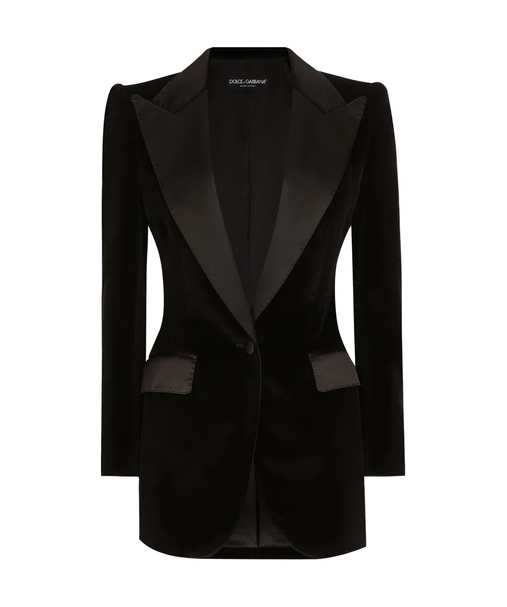 Single-Breasted Velvet Turlington Tuxedo Jacket