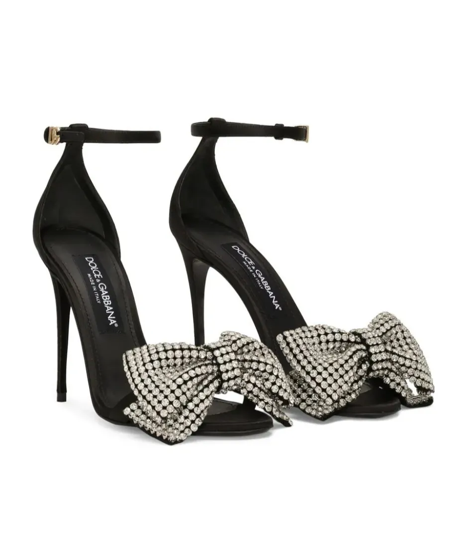 Embellished Satin Sandals