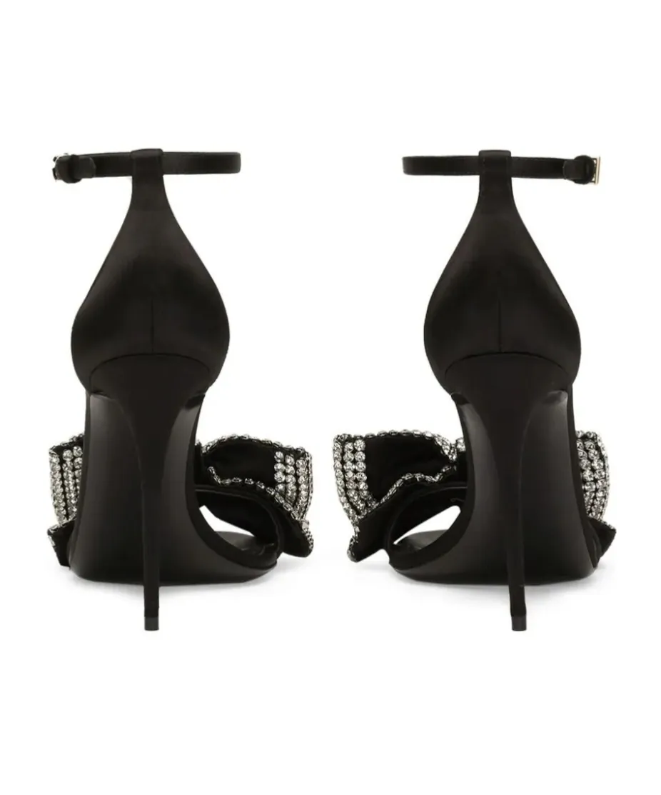 Embellished Satin Sandals
