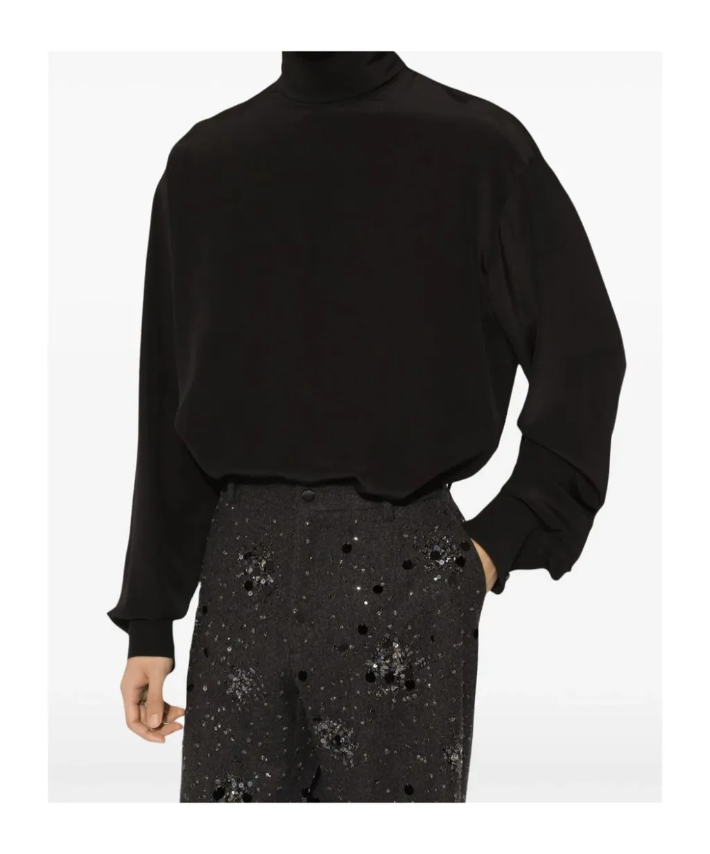 Satin Turtleneck Shirt