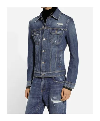 Buttoned Straight Hem Denim Jacket