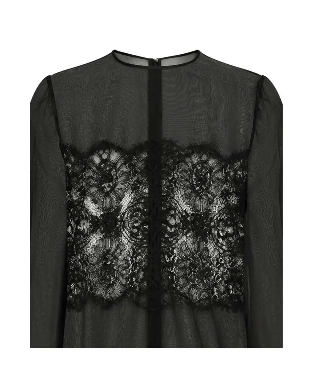 Lace Inlay Mini Dress