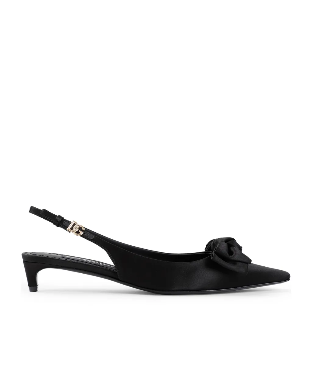 Bow Detailed Slingback Pumps