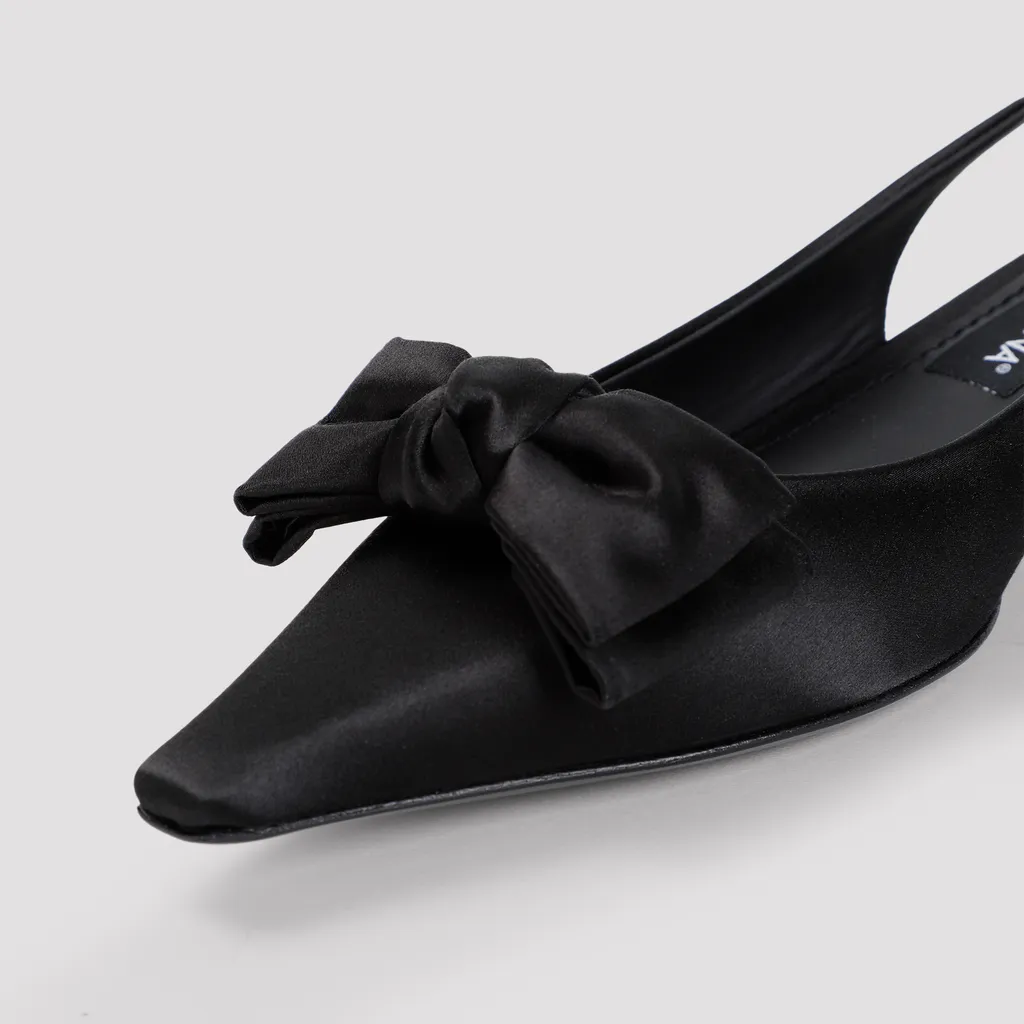Bow Detailed Slingback Pumps