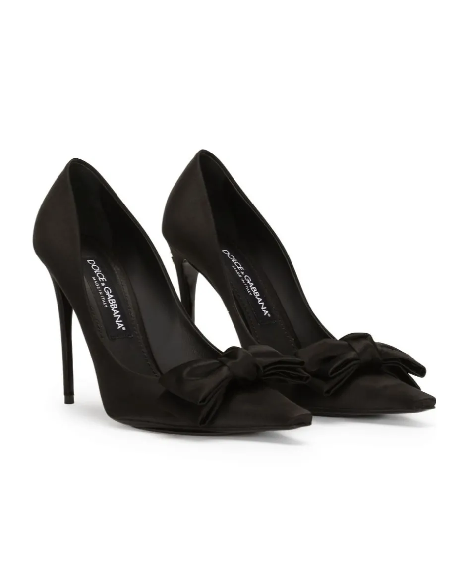 Bow Detailed Satin Pumps