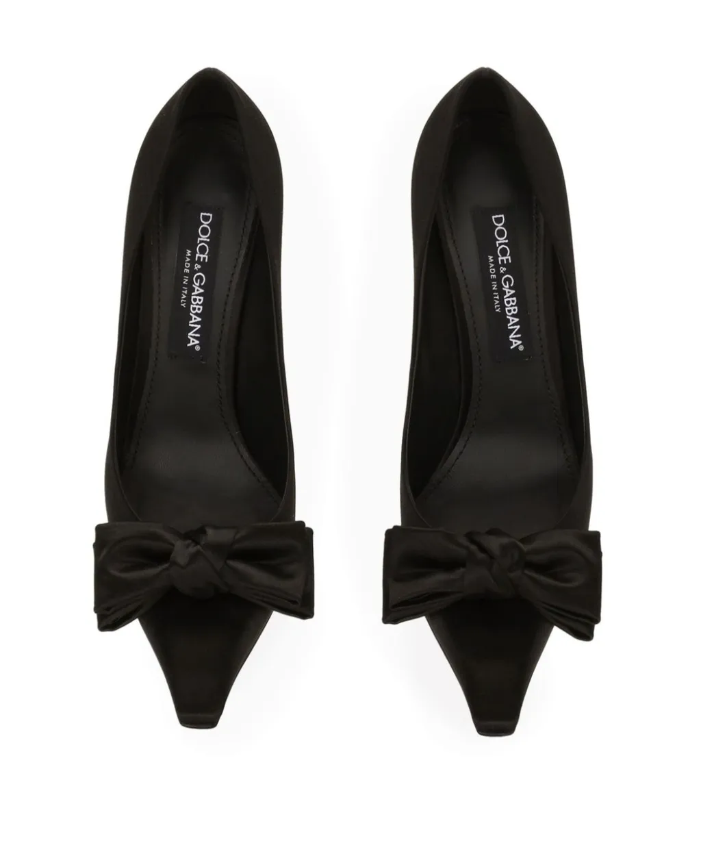 Bow Detailed Satin Pumps