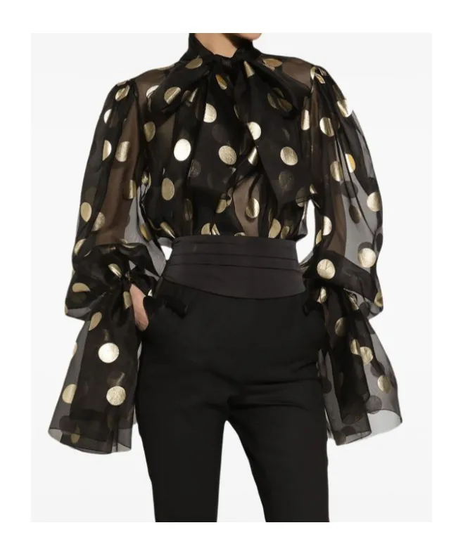 Polka-Dot Printed Blouse