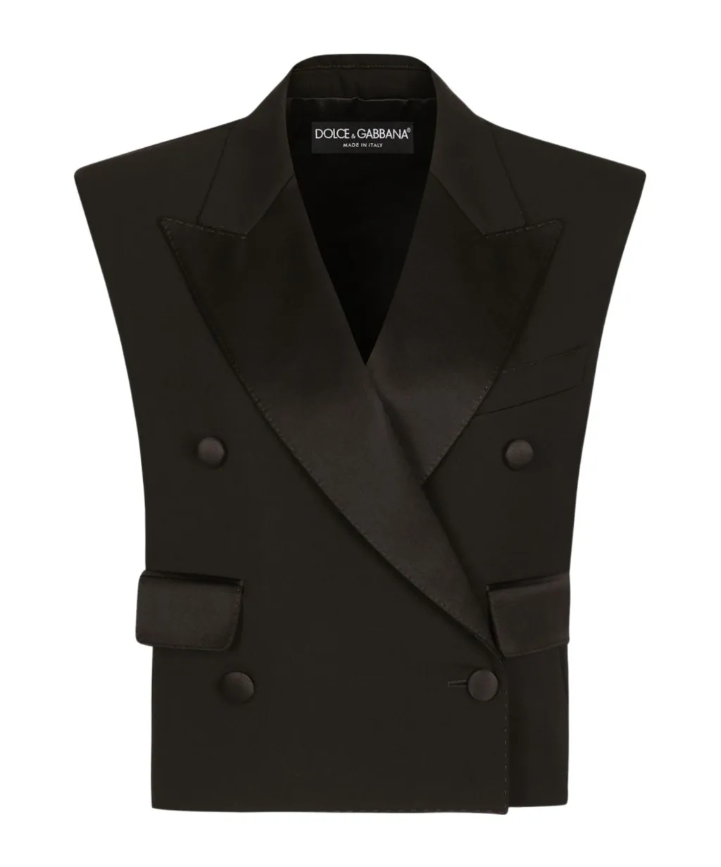 Double-Breasted Gabardine Tuxedo Vest