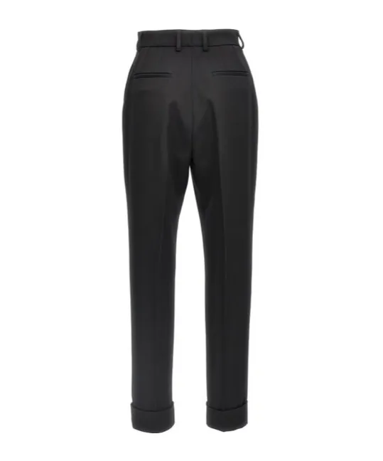 Turned-Up Hem Tailored Trousers