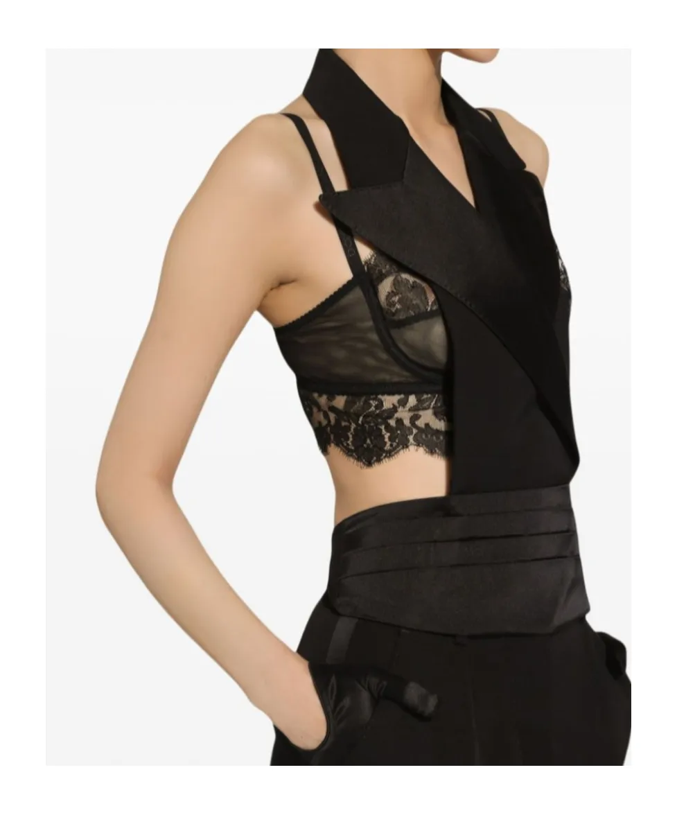 Double-Breasted Satin Vest