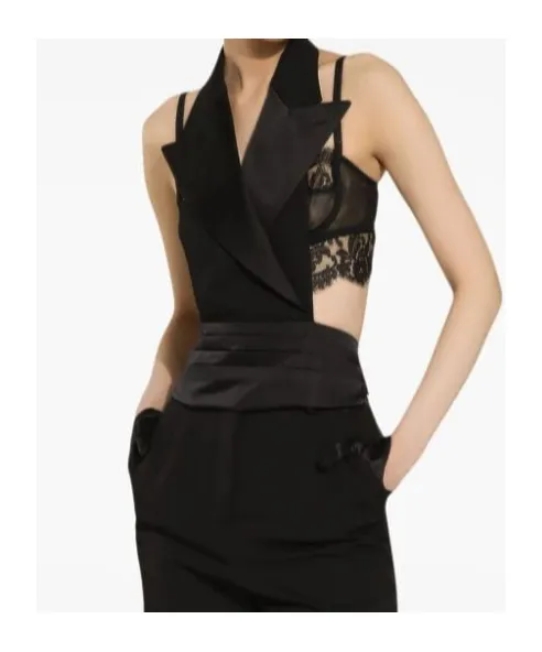 Double-Breasted Satin Vest