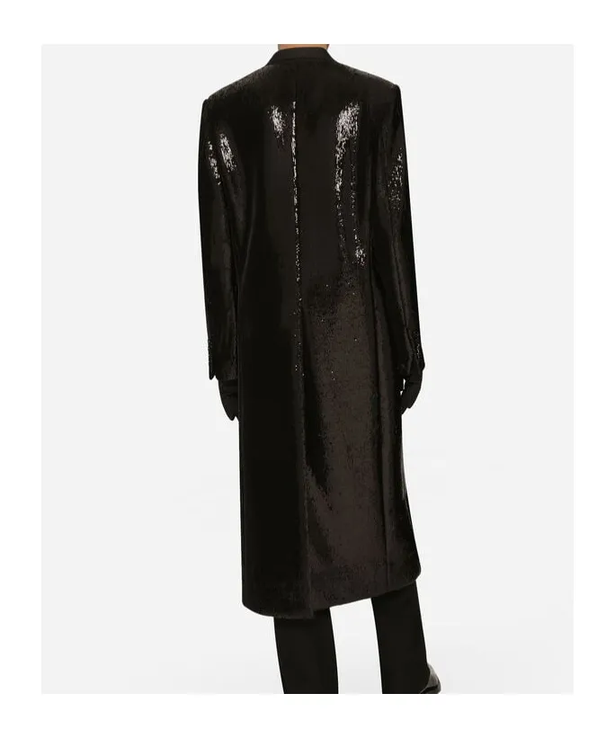Sequined Double-Breasted Coat