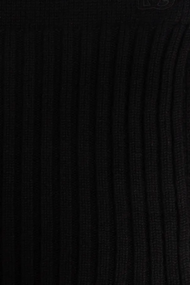 Dg Logo Embroidered Knitted Scarf