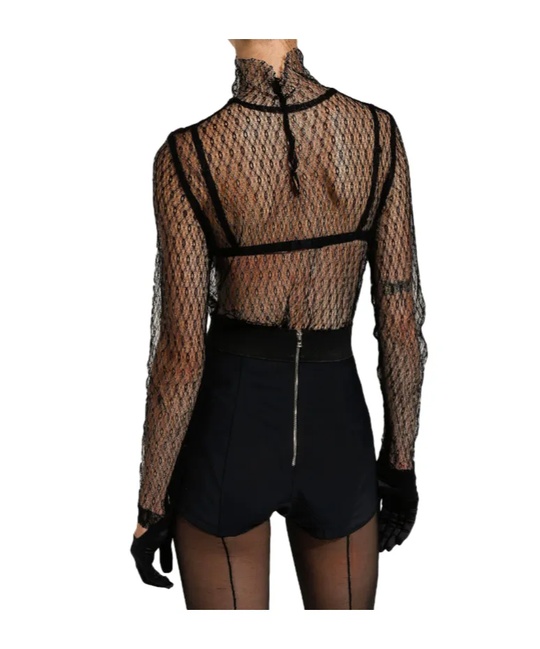 High-Neck Long Sleeved Blouse