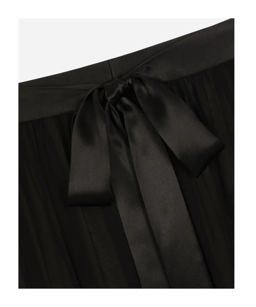 Belted Midi Chiffon Skirt