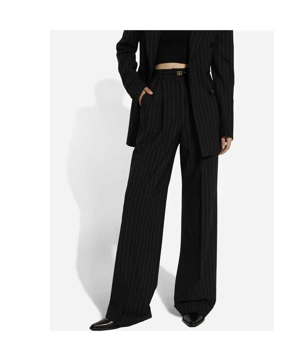 Horn Pinstripe Wool Pants