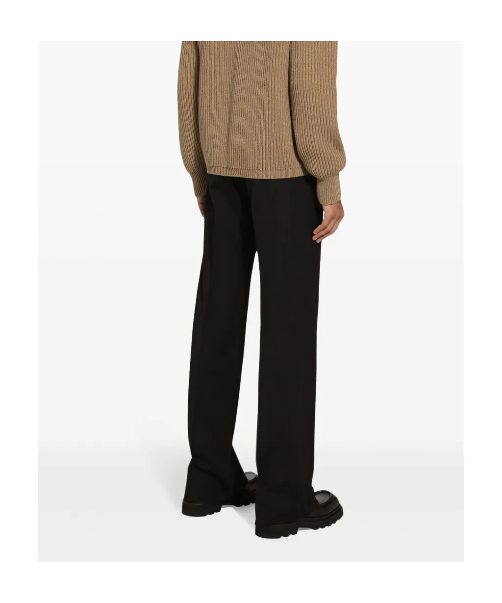 Mid-Rise Straight-Leg Trousers
